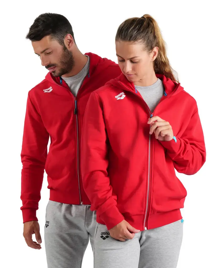 Arena Team Hooded Jacket Panel Fleec – Red